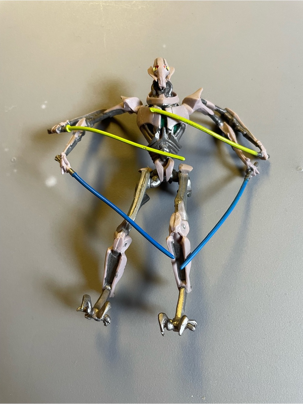 Star Wars General Grievous Action Figure with Blue and Lime Green Light Sabers